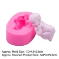 Moule en silicone rose pour fondant bébé avec dimensions du moule et du bébé fini - Rose