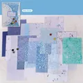 Retro Sea Foam style DIY craft paper pack with blue mesh lace and vintage buttons - Sea Foam