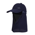 Dark blue quick-dry sun hat with neck flap and mesh vents for outdoor fishing and hiking - Navy Blue
