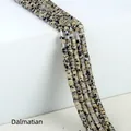Natural Dalmatian Jasper 2x4mm flat stone beads for jewelry making and DIY projects - 2x4mm Spacer Beads (Approx. 150 Beads/Strand) / Dalmatian Jasper