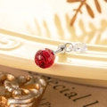 6mm red faceted crystal ball ear stud with silver titanium steel screw back - China Red (A399-3#)