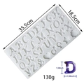 Molde de silicona con letras mayúsculas para llaveros de resina con estrellas y corazones - No.6 Alfabeto en Mayúsculas y Símbolos Grande