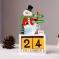 Calendrier de Noël en bois avec bonhomme de neige et panneau de joyeux Noël de table - Bonhomme de Neige