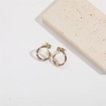 Detailed close-up of snake earrings with blue leopard enamel and green gemstone eyes - Royal Blue