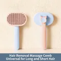 Blue and pink dual-color pet grooming massage comb with cute cat ear design for dogs and cats - Pale Blue