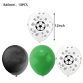 Set of 18 soccer themed party balloons in black green and white with 12 inch size - Football Theme Balloon Set 18PCS