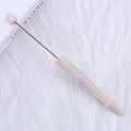 DIY beaded pen with minimalist cream rock texture finish and sleek metal hardware - Eco White
