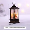 Miniature bronze Christmas lantern with Santa Claus silhouette and 13x5.5cm dimensions - Santa Claus / Gold