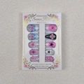 24-piece gradient almond press-on nails with floral and shell texture in Susan Notes box - WY-057/24Pcs Boxed