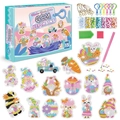 Kids DIY diamond painting keychain set with 15 cartoon patterns and complete craft tools - Easter Bunny Style (SK8002)