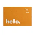 Orangefarbene PVC-Türmatte, rutschfest mit weißem Hello You Are Here Schriftzug - 60x40cm / Orange (hello)