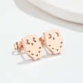 Elegant rose gold owl earrings made of polished stainless steel for women fashion - Rose Gold