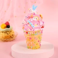 Pink unicorn ice cream night light DIY kit with rainbow decor and colorful pearls - Pegasus Theme Kit