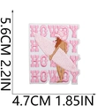 Size chart for pink surfer girl embroidery patch with Howdy text, 5.6cm by 4.7cm measurements - Howdy Surfer Style (20)