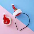 Set cerchietto e molletta mini cappello di Natale con paillettes rosse e foglie di agrifoglio - Set cerchietto e fermagli per capelli