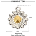 Details zum Gänseblümchen-Anhänger aus Edelstahl mit 16mm Höhe und 14mm Breite - YE545-Zweifarbiges Gänseblümchen