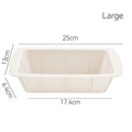 Große rechteckige Silikon-Kuchenform in Cremeweiß, Maße 25x13x6,4cm zum Backen - Groß / Weiß