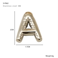 Ciondolo lettera A in acciaio inossidabile 304 dorato con design stile palloncino 3D - Lettera A / Argento