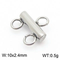 Connettore per gioielli in acciaio inossidabile argento lucido da 10x2,4 mm - Argento 2 Fili (KLJ8656-Z)