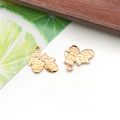 Gold KC finish enamel Christmas mitten pendant charms for DIY jewelry making - 1Pc KC Gold Glove Charm - 15x16mm
