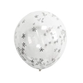 Ballon en aluminium flocon de neige transparent pour fête d'hiver et décoration de Noël - Latex / Flocon de Neige à Paillettes