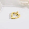 Detail of 18k gold plated heart pendant with vintage hammered texture for DIY jewelry - ZYN-DMK739G (Gold Heart)
