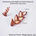 Realistic PVC pretzel model 8.2cm long featuring detailed texture and dark brown finish - Wheat Ear Pretzel - No Hook