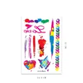 Tatouage temporaire graffiti arc-en-ciel avec cœurs et étoiles, style HFT07, 21x14.5cm - Style Graffiti Artistique 7 (HFT-007) / 14.5*21CM