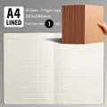 A4 Kraft paper notebook with 72 lined pages and stitched binding for students - A4 Lined Kraft Style