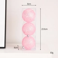 Pink glitter Christmas ball set in a transparent gift box with size dimensions - Macaron Ice Pink Ball