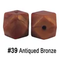 Perle da dentizione ottagonali in silicone oro bronzo 17mm con trama naturale - 39# Oro Bronzo