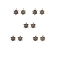 Detailed view of ten black enamel spider web pendants with gold alloy metal frames - 1# Black Spider Web