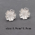 Silver flower stud earring components with textured petals, size 1.9cm x 1.9cm - Silver Multi-Petal Flower Style (M60016)