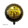 Ballon de Nouvel An 18 pouces noir et or avec motifs festifs Happy New Year - 18 Pouces Rayures Noir Or Nouvel An