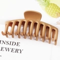 Caramel matte large claw clip with a frosted finish for thick hair in a minimal style - 11cm / Matte Ginger Yellow