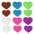 Set of colorful heart-shaped sequin embroidered patches for DIY clothing decoration - 12 Laser Hearts Large and Small Sizes