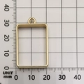 Rectangular golden metal alloy hollow frame pendant with scale for DIY jewelry crafts - Small Rectangle (10470) / 21x30mm / KC Gold
