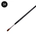 Pennello piatto n. 3 in pelo di lupo con manico in legno nero per pittura acrilica - Pennello in Pelo di Donnola Misura 3
