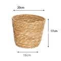 Cesta de flores de paja tejida a mano, dimensiones 20cm superior, 17cm de altura - Grande (Superior 20*Base 16*Altura 17cm)
