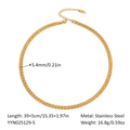 Dettaglio della catena cubana dorata con larghezza 5,4mm e lunghezza 39+5cm in acciaio inox - Collana di Larghezza 5.4mm (YYN025129-5)