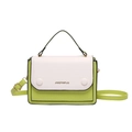 Sac bandoulière bicolore chic en similicuir blanc et vert avocat avec poignée - Vert