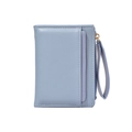 Porte-monnaie court pour femme bleu clair avec dragonne et fermoir doré élégant - Bleu