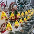 LED Christmas tree fairy lights with Santa and Snowman patterns in warm yellow glow - Painted Christmas Tree