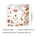 Pink western cowboy party napkins with cow print and cactus patterns, 20 count pack - Napkins