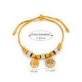 Verstellbares goldenes Schlangenarmband mit glitzerndem Lebensbaum-Anhänger - Lebensbaum Anhänger / Gold