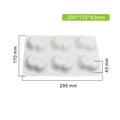 6-cavity white silicone fruit mousse mold with size dimensions 295x170x43mm - 6 Cavity Double Cherry MCM-108