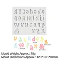 Alphabet silicone mold for DIY cake decoration with colorful finished letters display - 2# Grey 15-813 (Lowercase Alphabet)