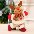 Christmas reindeer plush hanging ornament with red green scarf for festive tree decoration - Dancing Reindeer