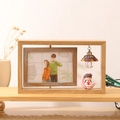 6-inch rotating wooden picture frame with rotating heart design and Home ornament - Double Sided Horizontal - Moon Girl