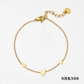 Eleganter goldener 316 Edelstahl Armband mit Herzanhängern und verstellbarer Kette - Gold Armband (SBK508)